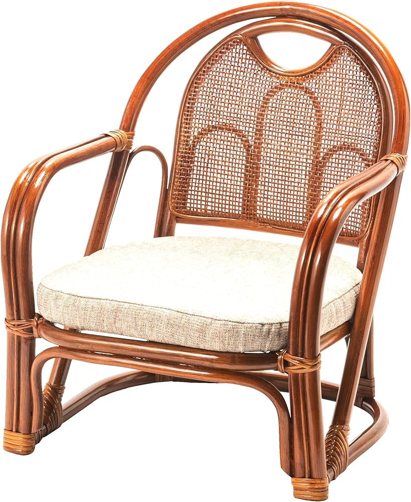 Amazon.co.jp: 大竹産業 椅子 チェア 籐 ラタン ブラウン 47x49x56cm