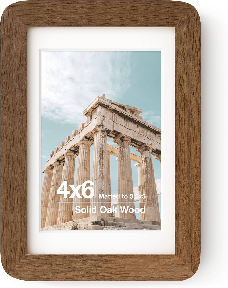 Amazon.com - FLYJOE 4x6 Solid Oak Wood Picture Frame | 4x6 With
