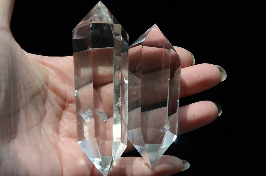 Amazon.co.jp: 天然水晶の原石 2 個セット 天然高地水 クリア