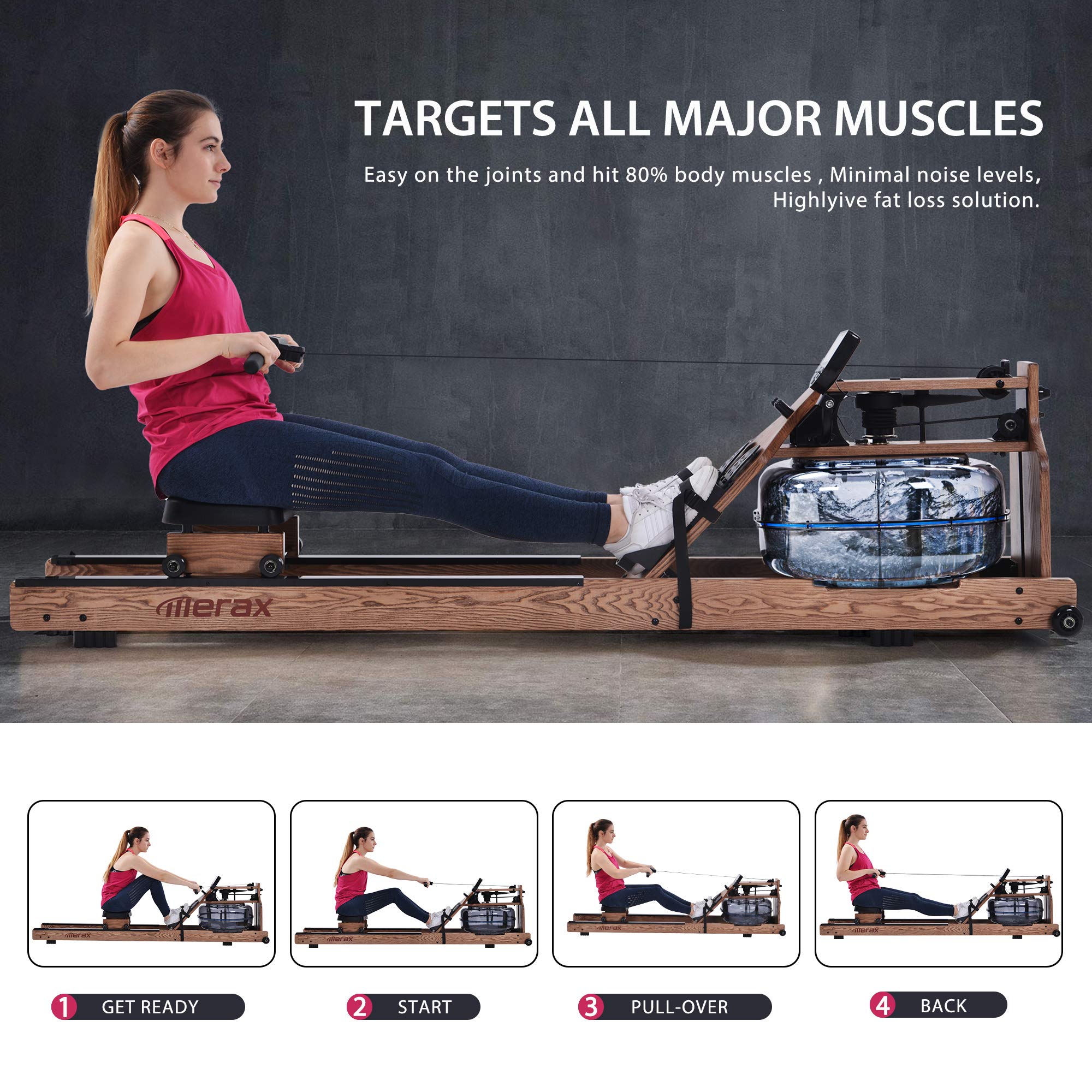 Amazon | Merax ウォーターローイングマシン 木製防水ローワー 家庭用