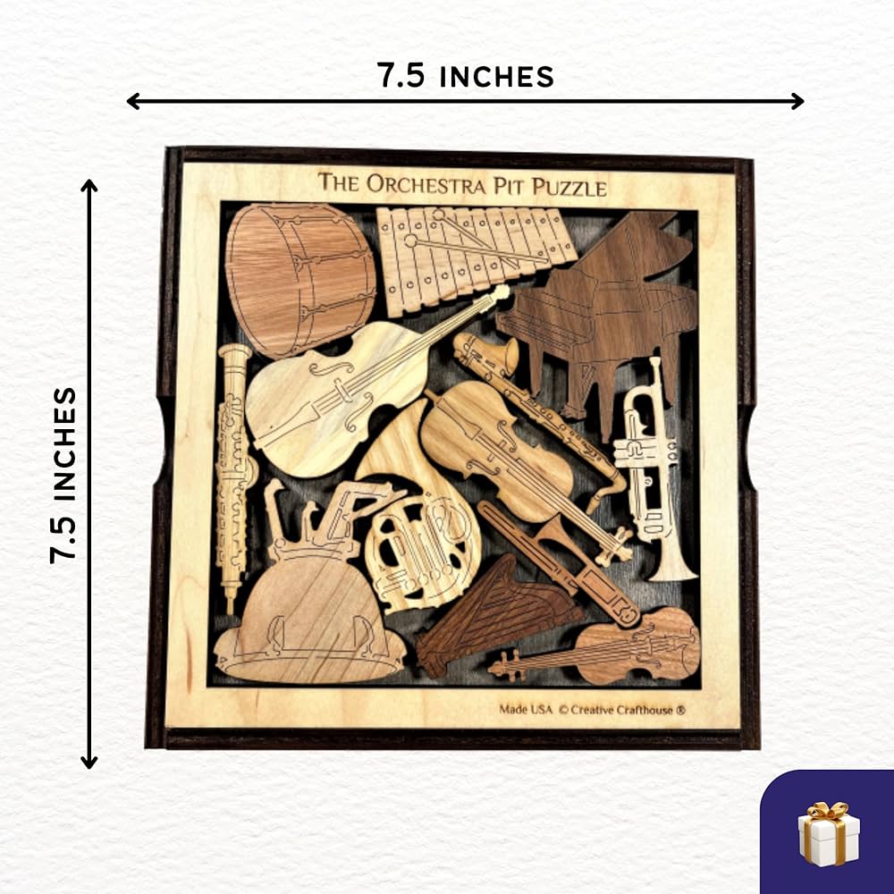 Unique Gift for Musicians - The Orchestra Pit Wooden Brain Teaser