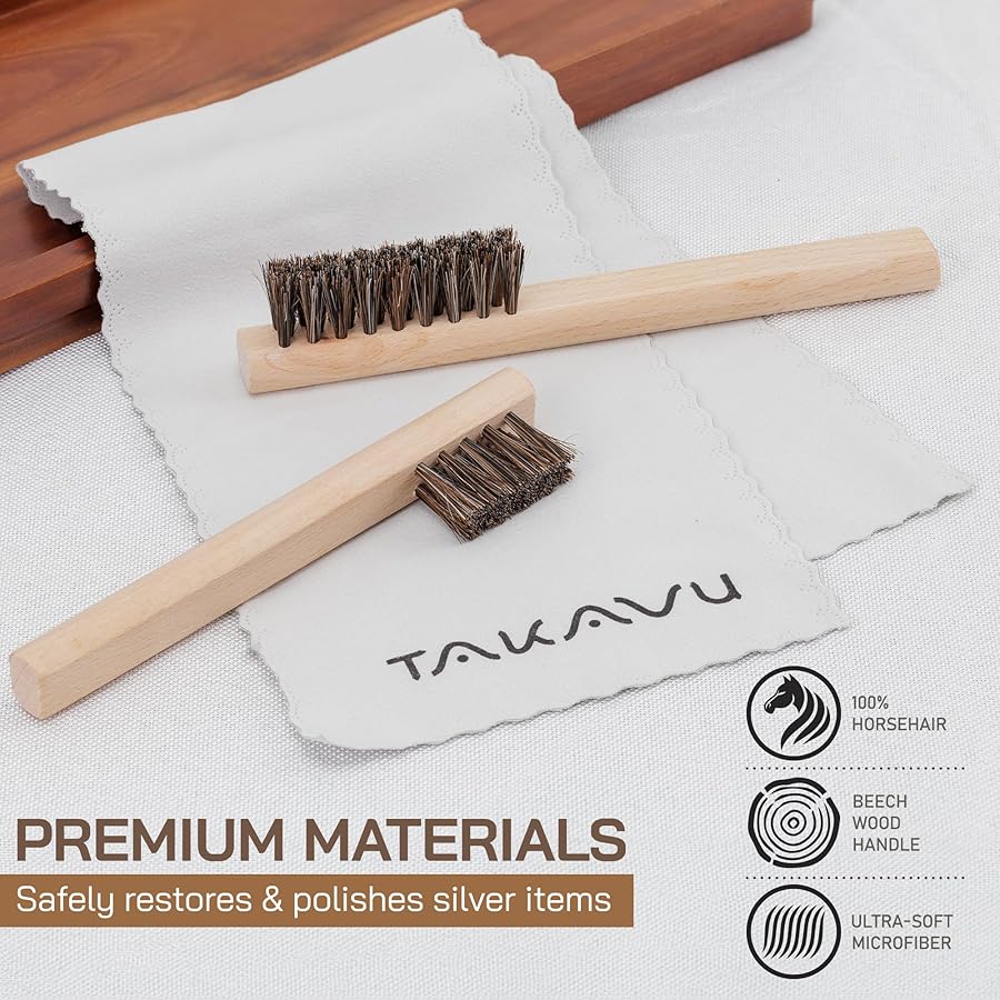 Amazon | TAKAVU 馬毛ディテールブラシセット、シルバークリーニング