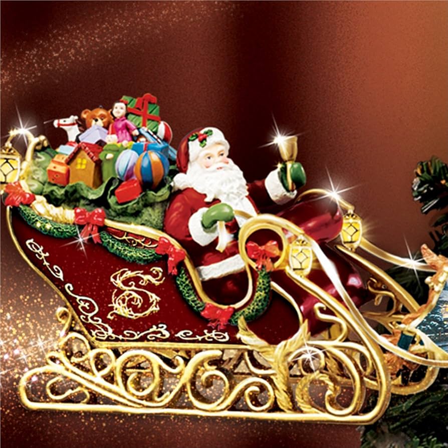 Amazon.co.jp: 回るサンタとトナカイ ツリートップ 星のオーナメント