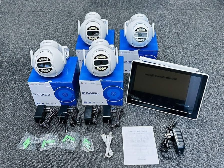 Amazon.co.jp: Srihome 最新ワイヤレス防犯カメラ4台セット 500万画素