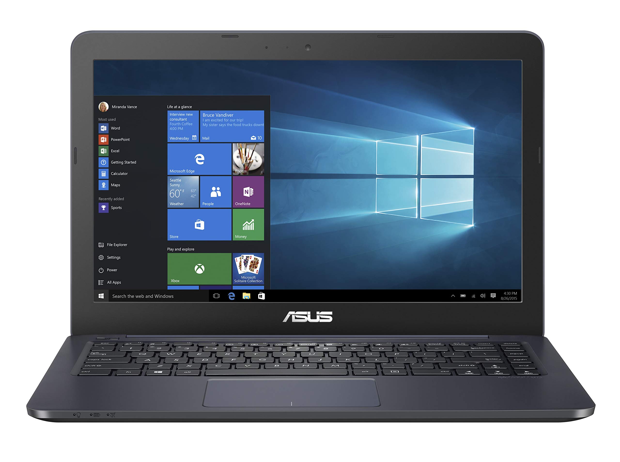 Amazon | ASUS ノートパソコン (E2-7015 APU/4GB・SSD 128GB/14インチ