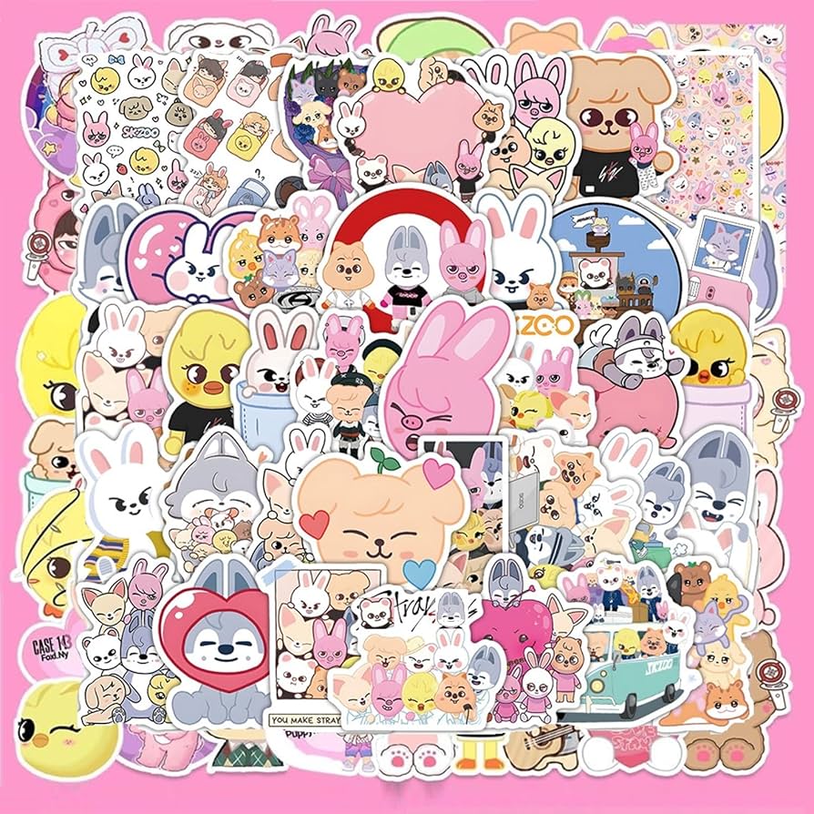 90PCS Stray-Kids Stickers + 10PCS ANI-TZ Cartoon Laptop Sticker