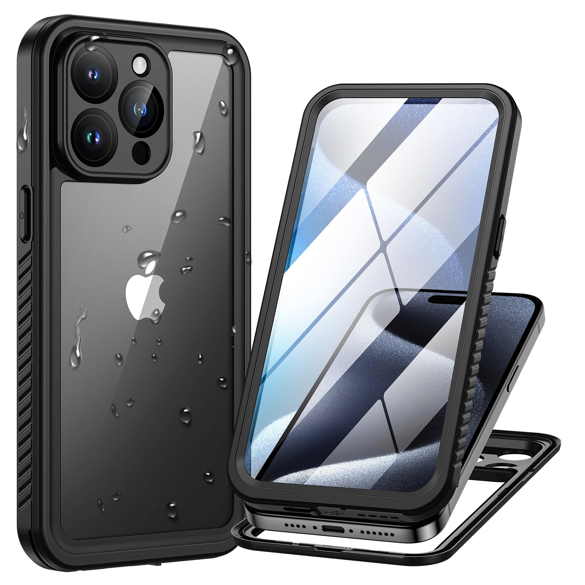 Amazon.co.jp: Lanhiem iPhone 15 Pro 用 防水ケース IP68米軍規格