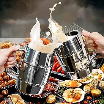 Amazon.com | Yaagolo Insulated Beer Stein, 32oz Stainless Steel