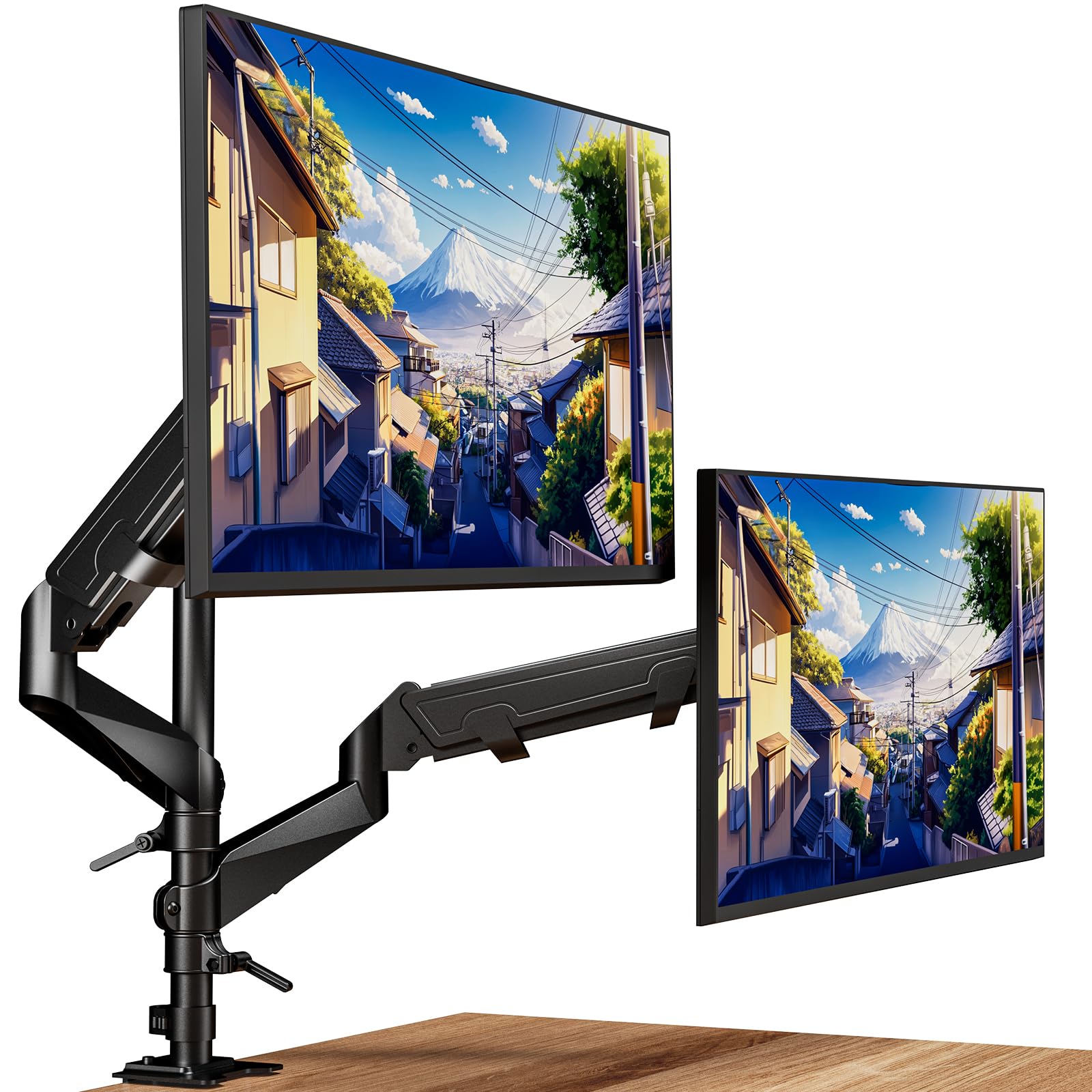 Amazon.co.jp: ロボロビン デュアルモニターアーム 2画面 安定性UP 15