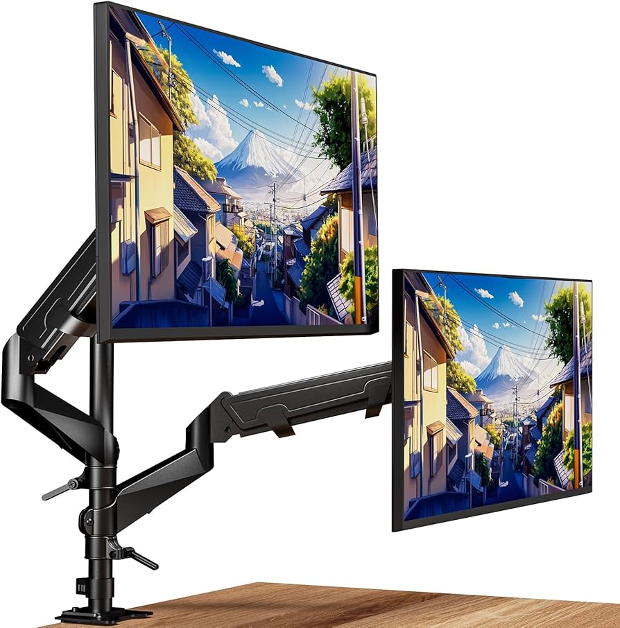 Amazon.co.jp: ロボロビン デュアルモニターアーム 2画面 安定性UP 15
