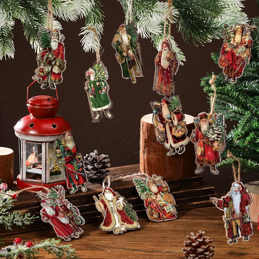 Amazon.com: Suzile 36 Pcs Christmas Wooden Ornaments Vintage