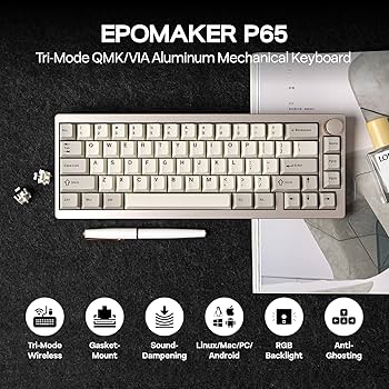 Amazon.com: EPOMAKER P65 QMK/VIA Wireless Aluminum Gaming Keyboard