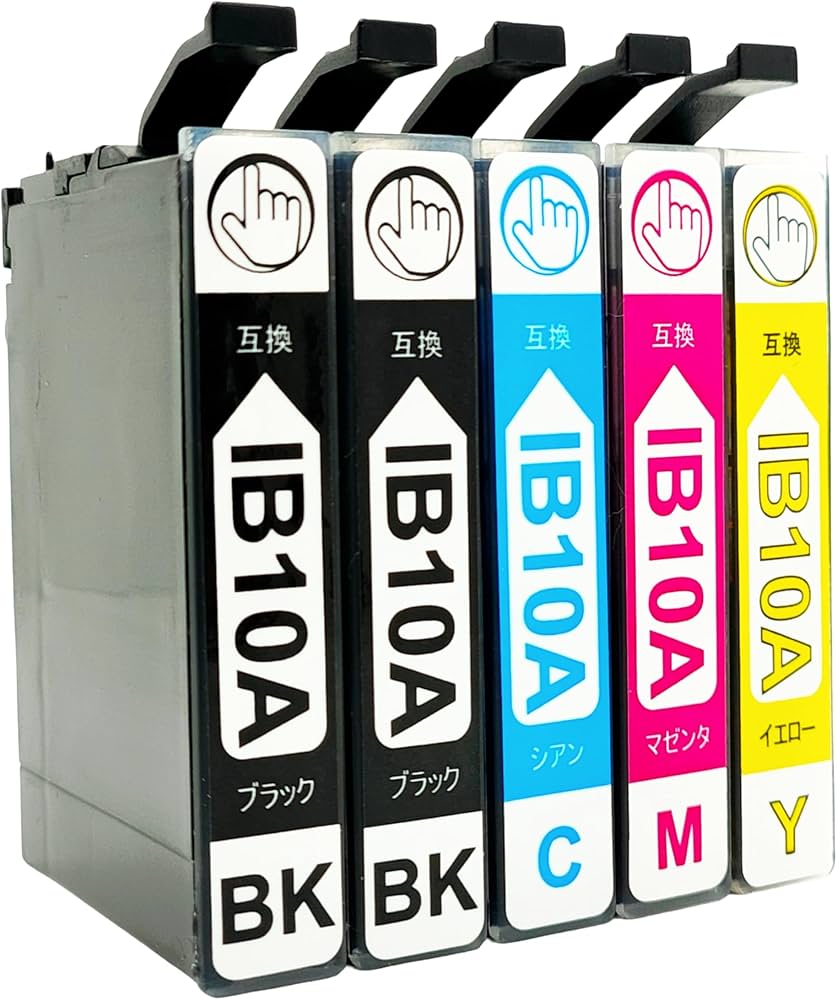 Amazon.co.jp: IB10CL4A ＋ IB10KA 4色5本セット(黒2本入) EPSON用互換