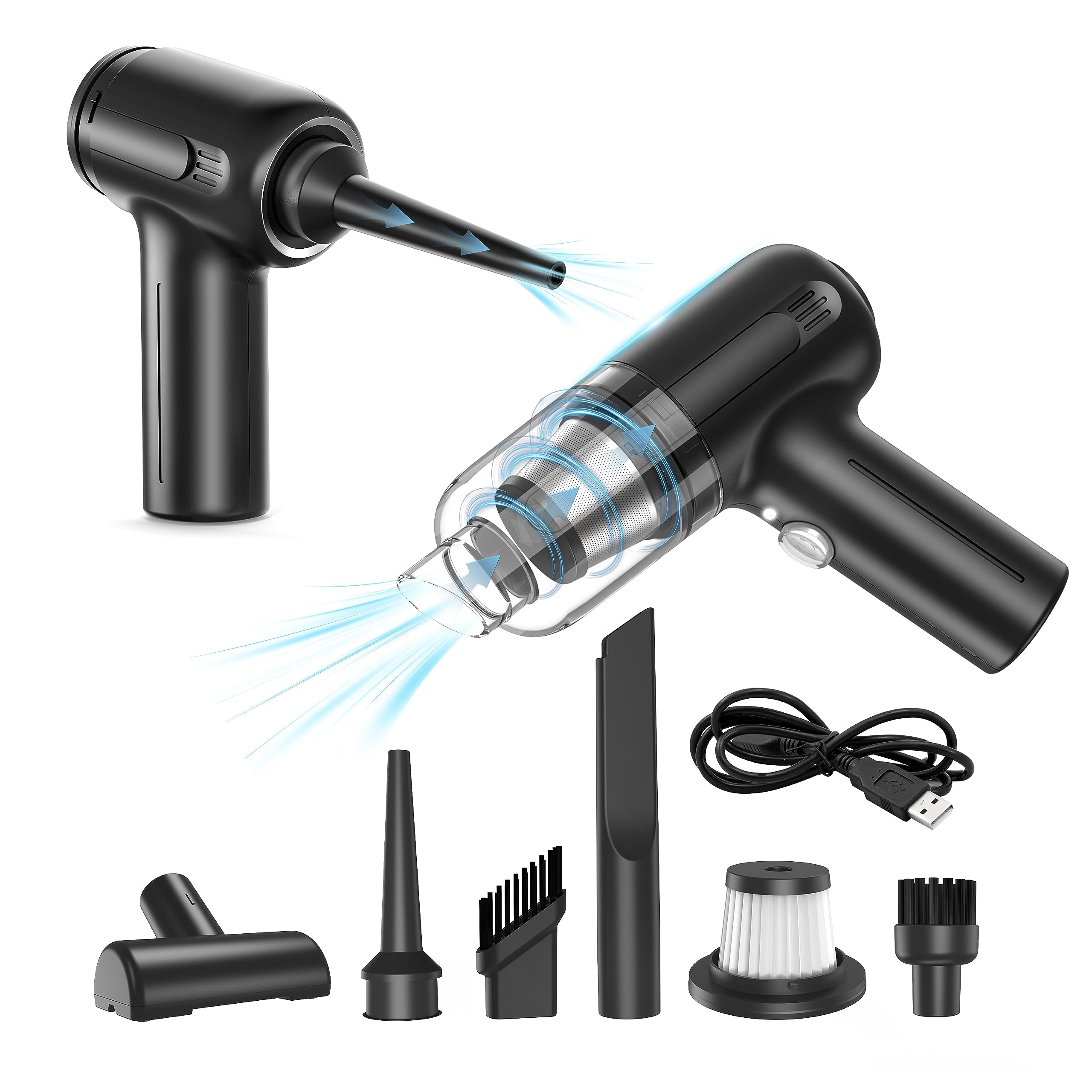 Amazon | 【吸い込み＆吹き飛ばし両用】ハンディクリーナー 車用掃除機