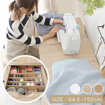 Amazon.co.jp : LOWYA ロウヤ ミシン台 作業台 洋裁 折りたたみ