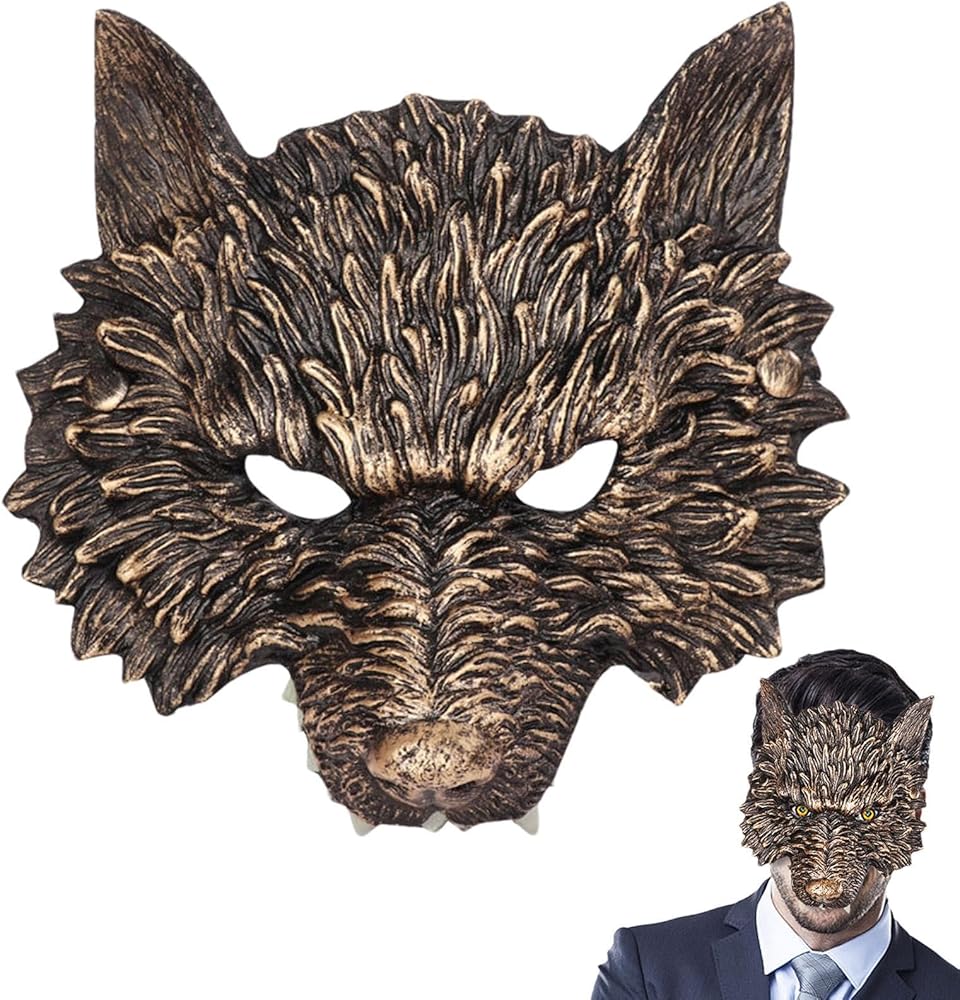 Amazon.co.jp: 狼男仮面, 狼男仮面ハロウィン ゴールデン ハーフ