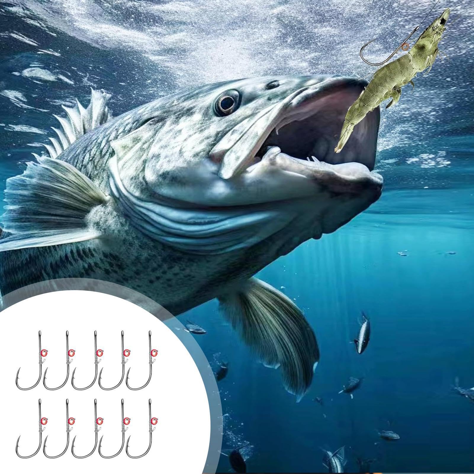 Amazon | ナマズフック、釣り針,釣り針活エビ固定フック | 釣り針
