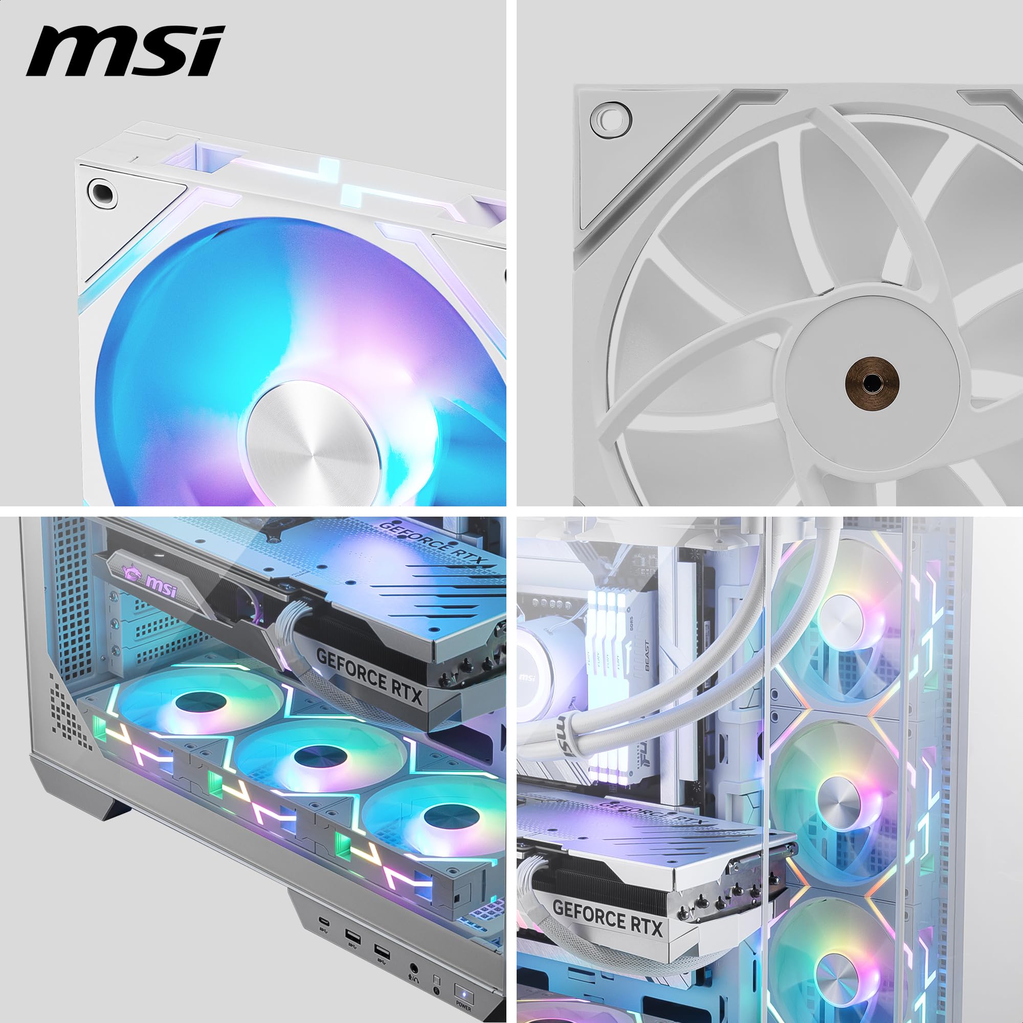 Amazon.co.jp: MSI MPG EZ120 ARGB WHITE-3W ファン - 120mm ARGB