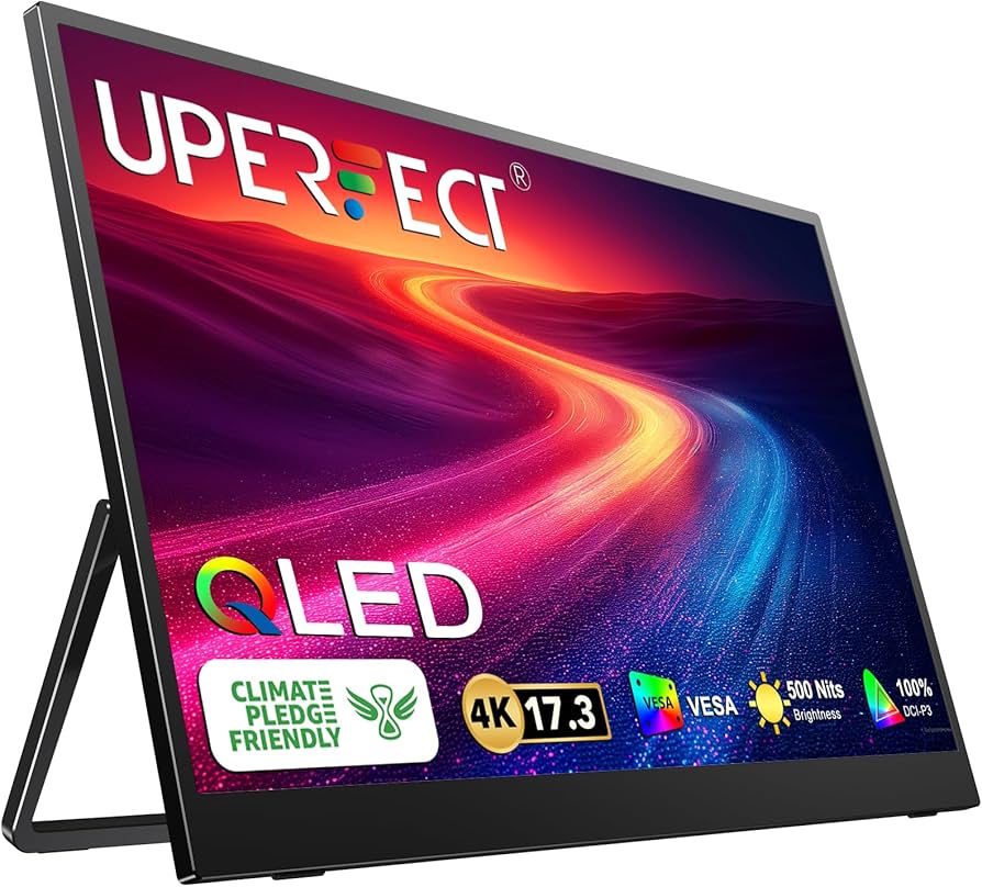 Amazon.com: UPERFECT 17.3'' 4K Portable Monitor QLED, 500 Nits 100