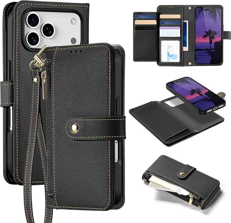 Amazon.co.jp: 本革 外層取り外し可能 iPhone 17 Pro Max ケース 手帳