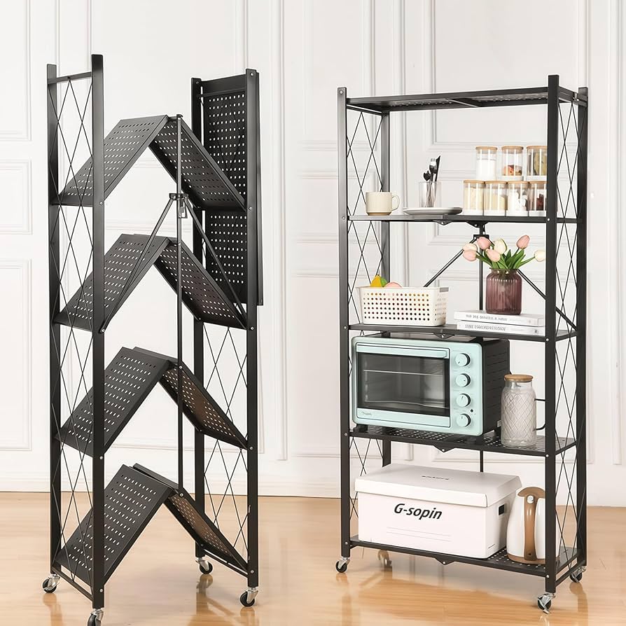 Amazon｜折りたたみラック スチールラック ラック メタルラック 5段 超