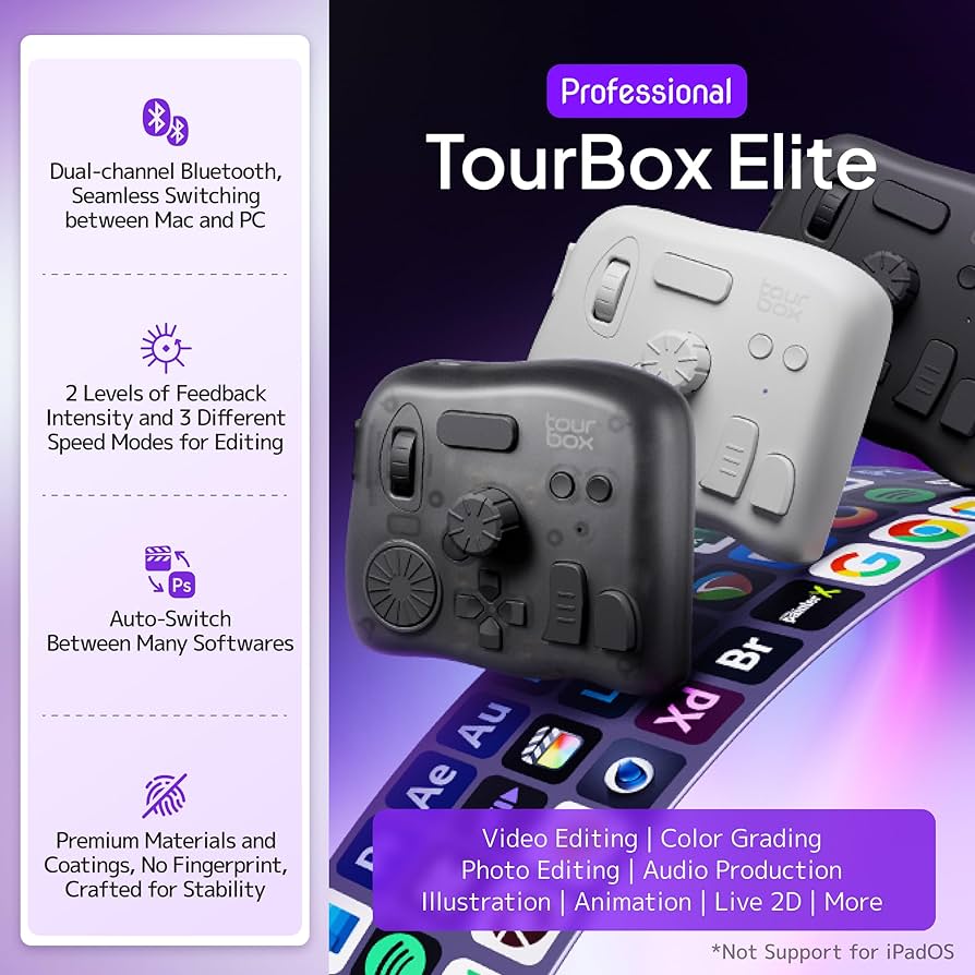 Amazon.com: TOUR BOX Elite - Bluetooth Video Editing Controller