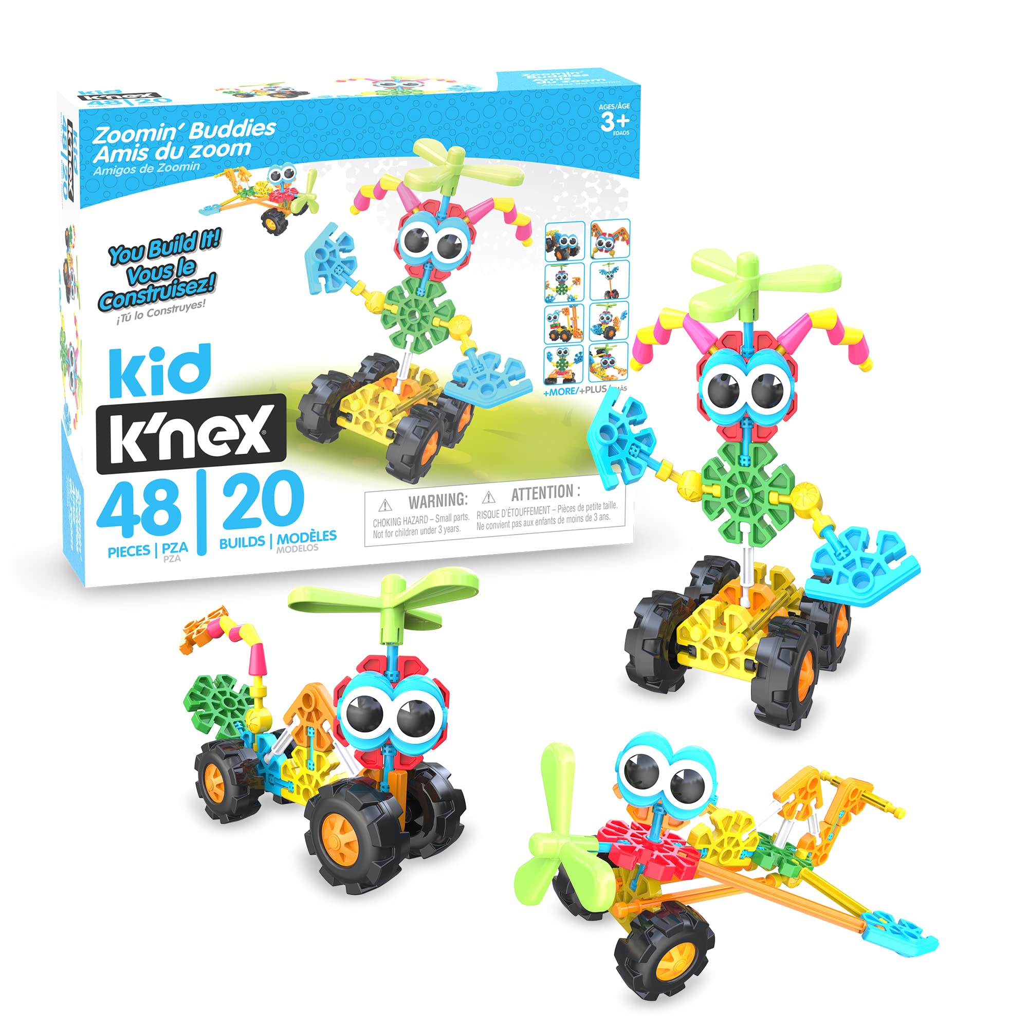 Amazon.com: Basic Fun Kid K'NEX | Zoomin' Buddies 20 Model | Kids