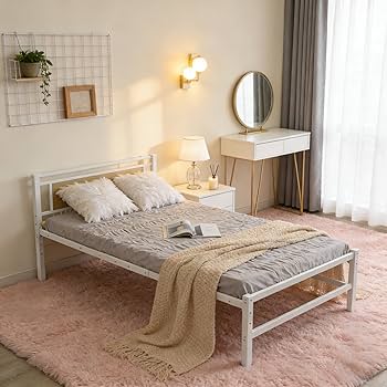 Amazon｜パイプベッド シングル ベッドフレーム 3段階高さ調節 宮付き