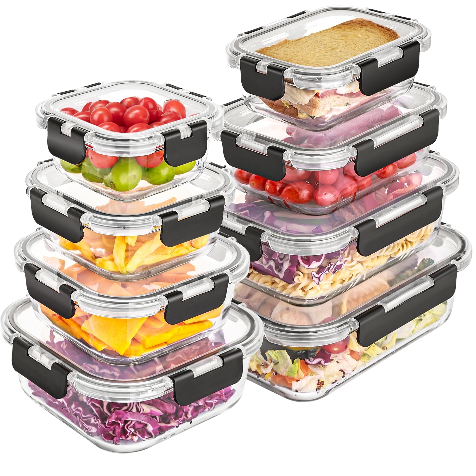 Amazon.com: Liuruiyu 8 Pack Glass Food Storage Containers with