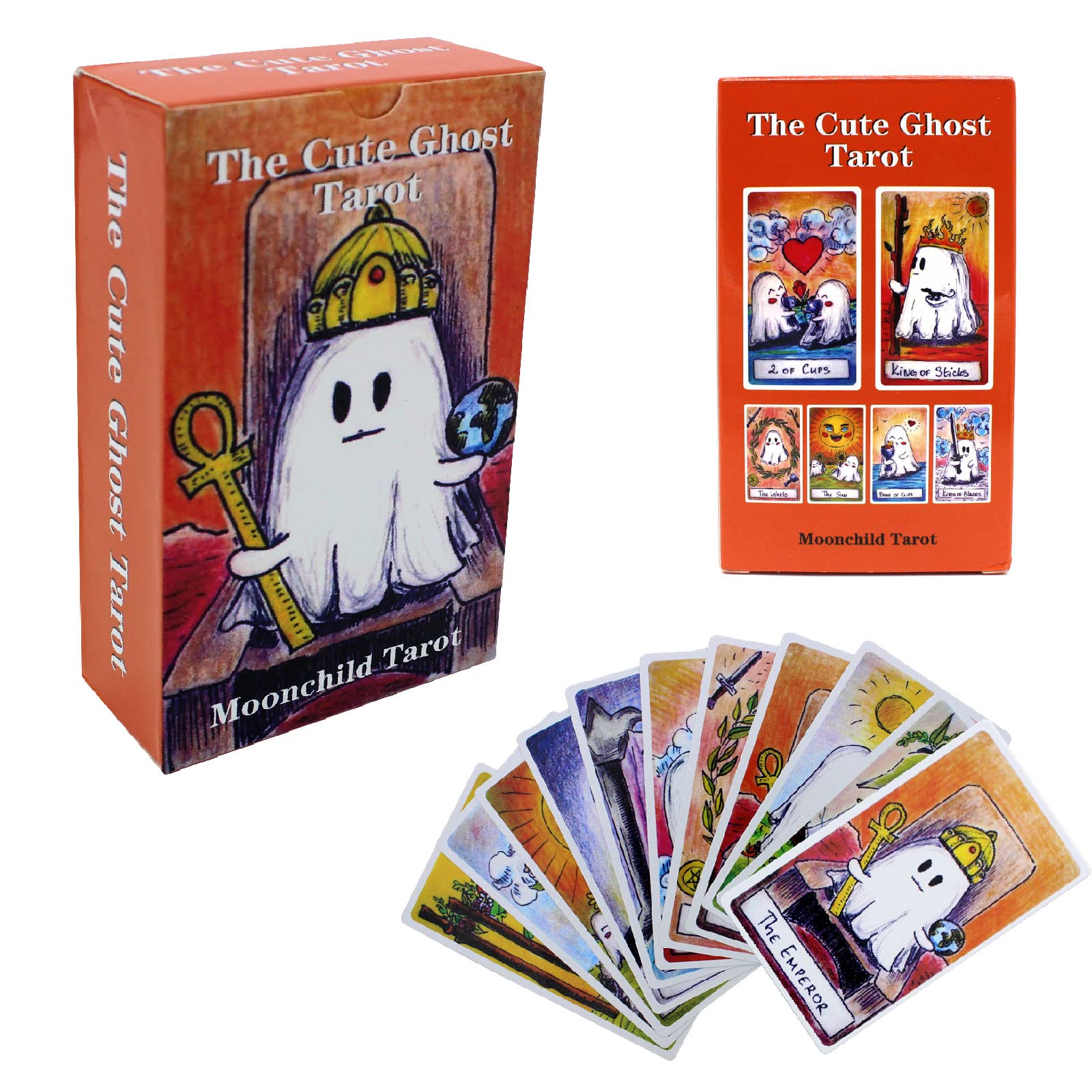 Amazon.co.jp: かわいいゴースト タロット、78 枚のカード、かわいい