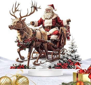 Amazon.co.jp: サンタクロース トナカイのそり コレクティブル