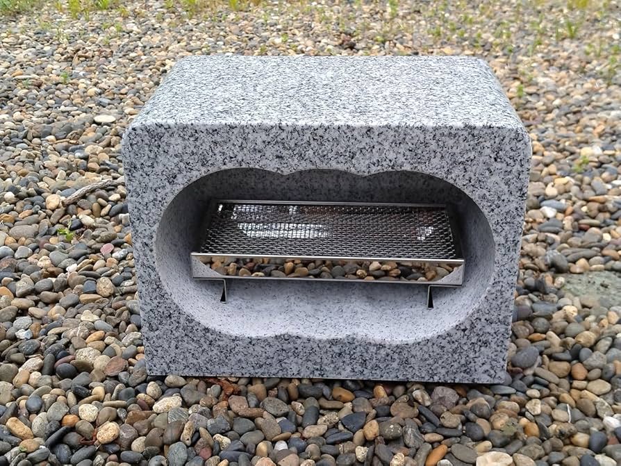 Amazon｜【お墓用線香立て】白御影石角香炉・香皿付 古い香炉を手軽に