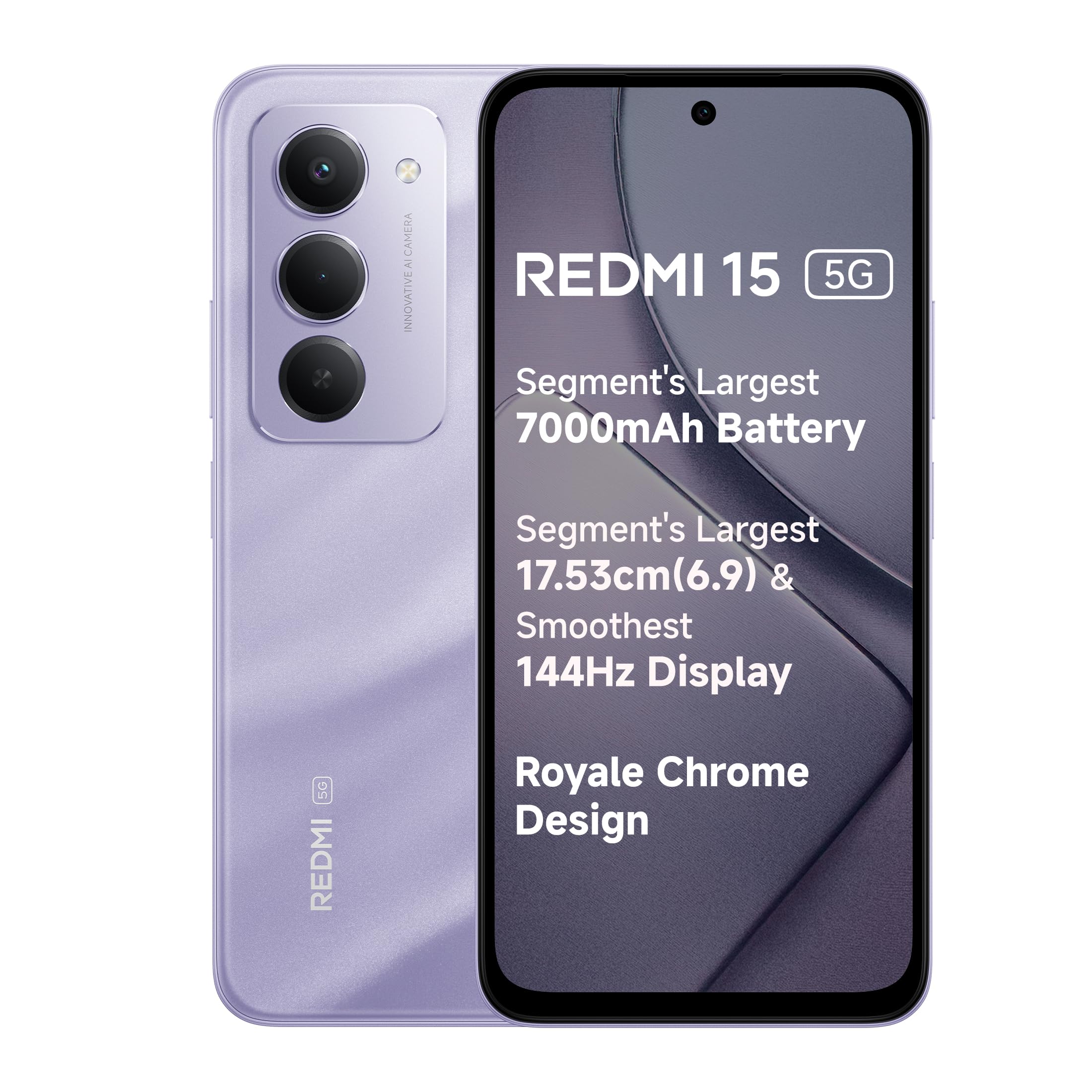Redmi 15 5G Sandy Purple 8GB + 256GB | Segment's Largest 7000mAhA