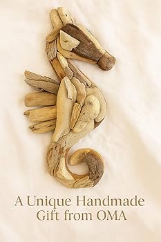 Amazon.com: OMA Driftwood Seahorse Wall Art – Handmade Rustic