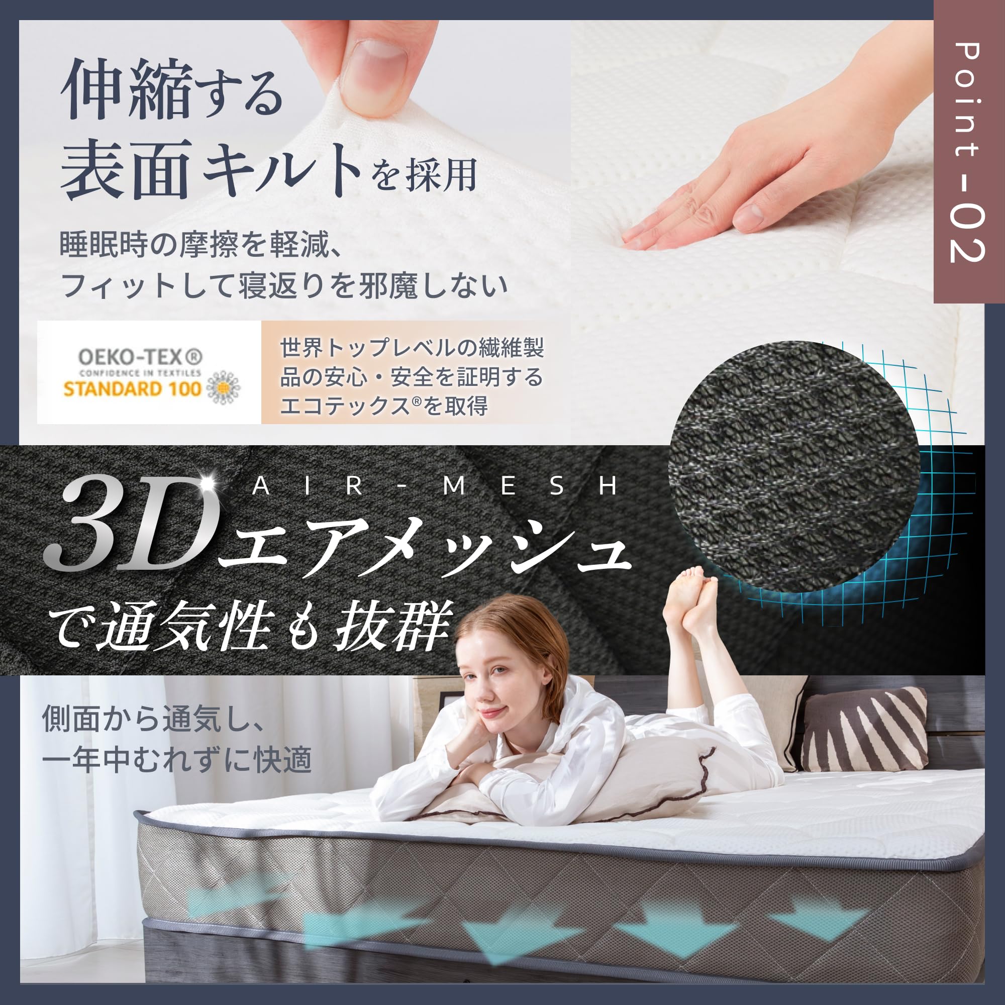 Amazon｜GOKUMIN ポケットコイル 厚さ20cm 高耐久 体圧分散 【高密度