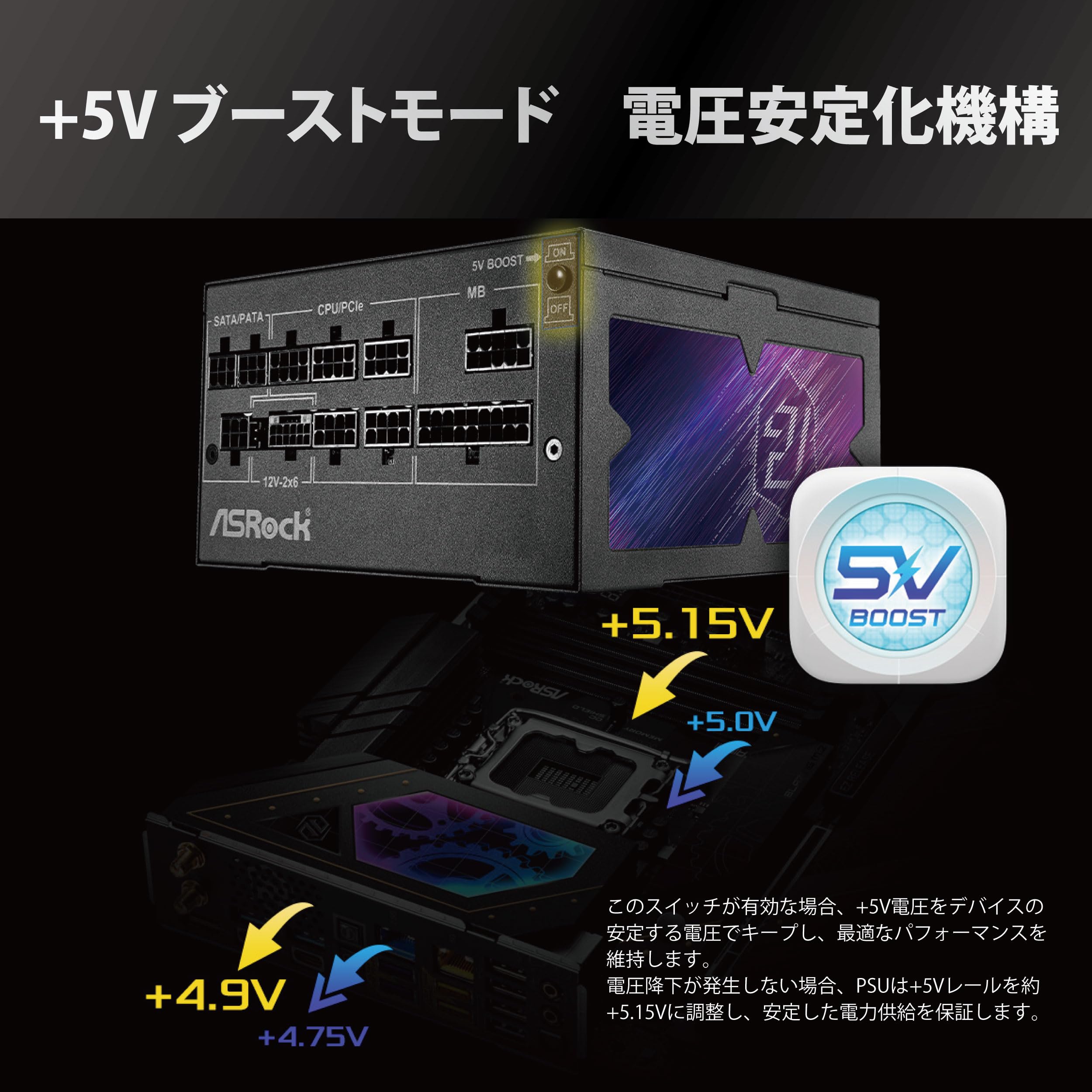 Amazon | ASRock Phantom Gaming 次世代GPU対応 PC電源ユニット 1000W