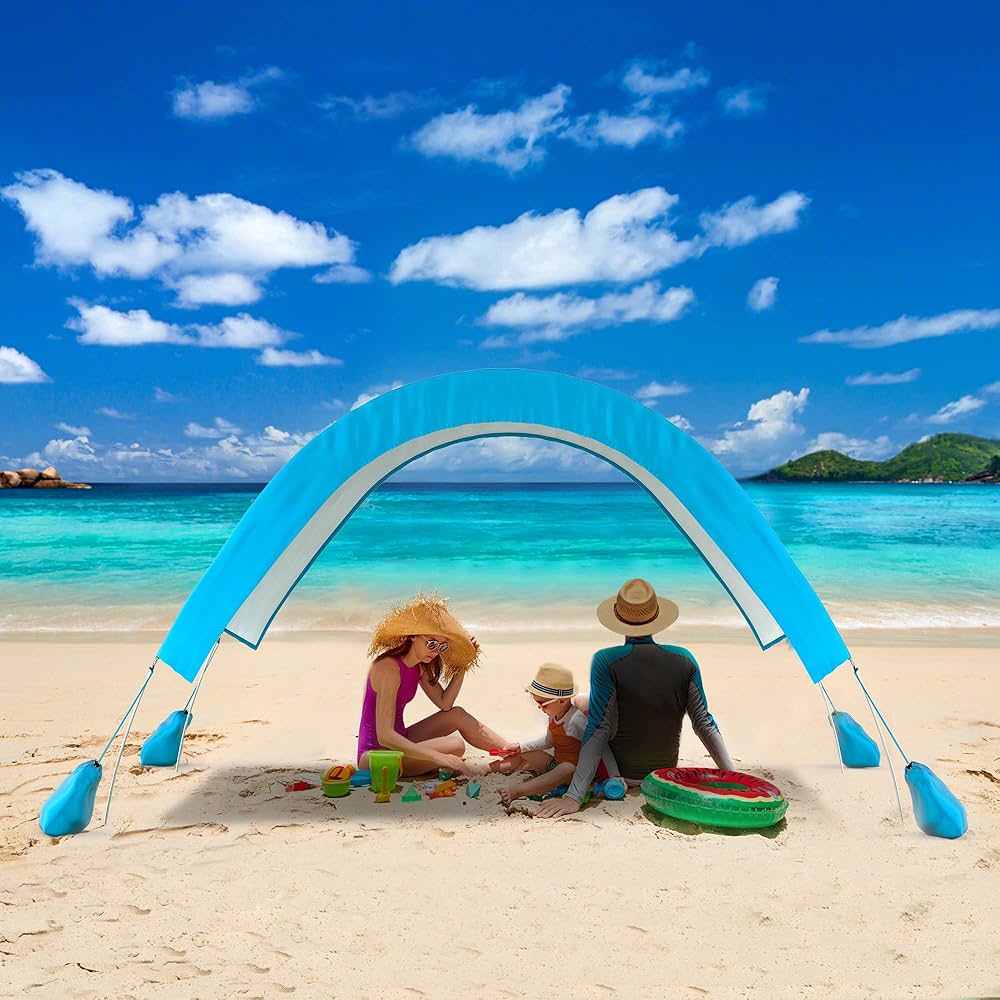 Amazon | KOOPRO サンシェード ビーチテント ワンタッチ 組み立て簡単