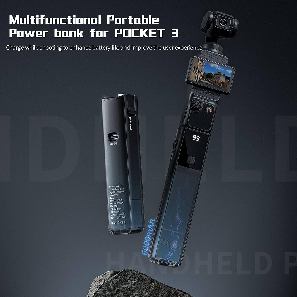 Amazon | DJI Osmo pocket 3 対応 充電ベース バッテリーハンドル