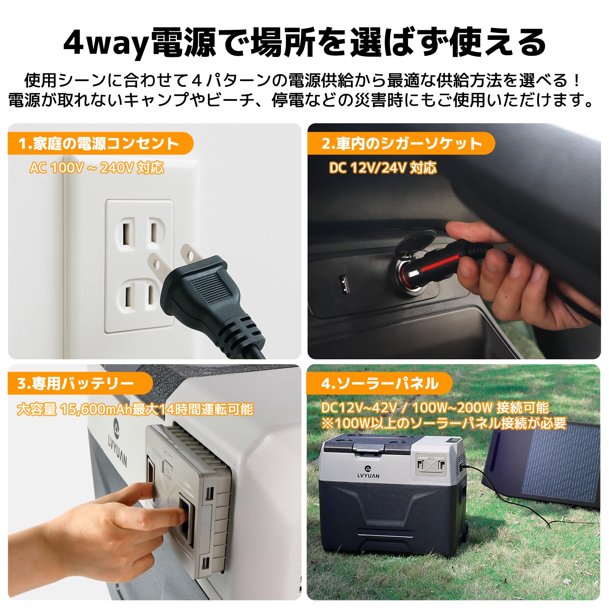Amazon.co.jp: LVYUAN ポータブル冷蔵庫 40L 車載冷蔵庫 -20℃～20