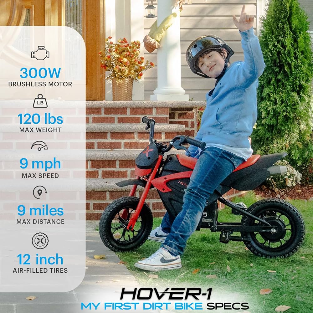 Amazon.com: Hover-1 My First Dirt Bike for Kids - 300W Motor, 9MPH