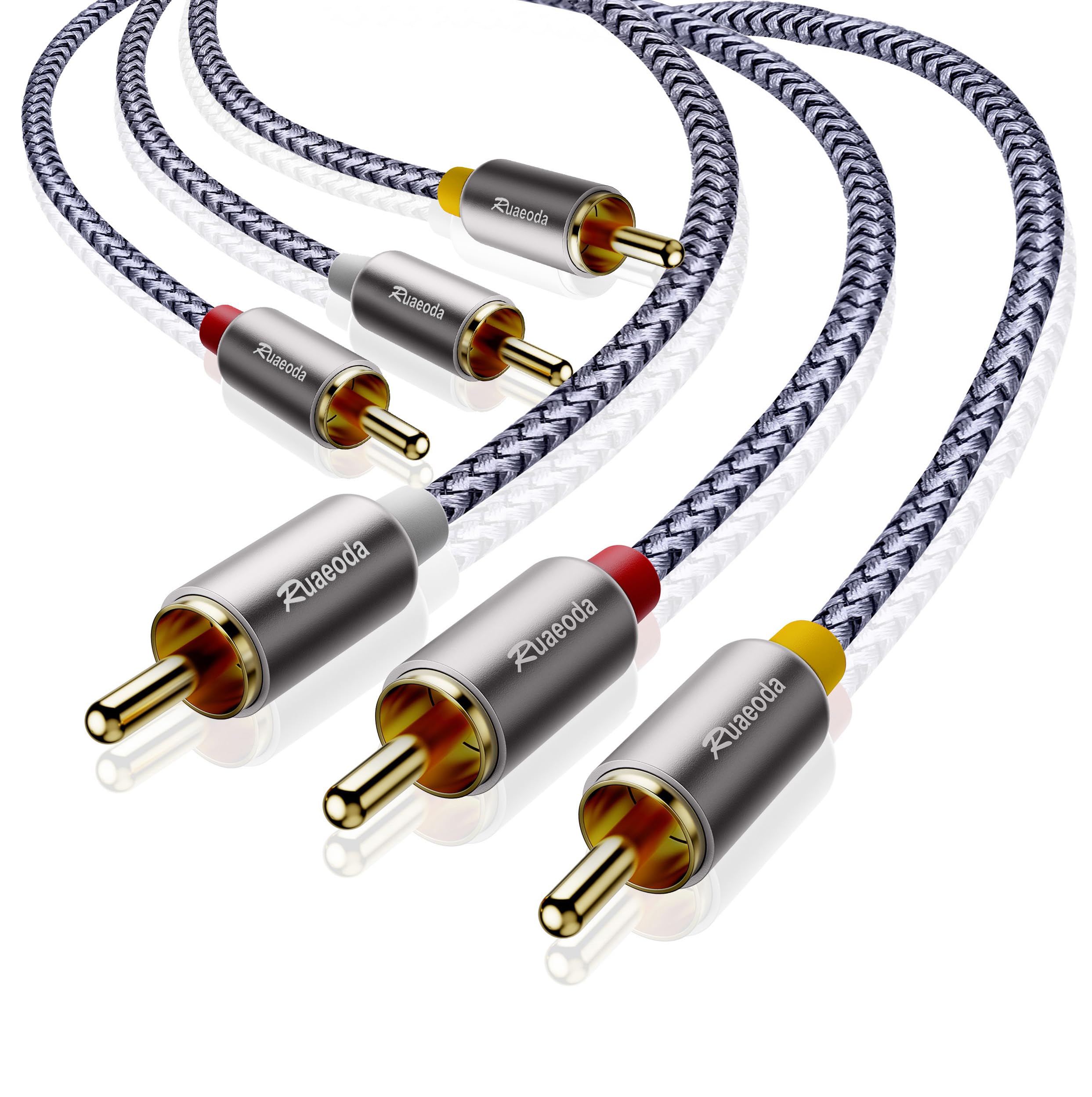 Amazon.com: Ruaeoda 6ft AV Cable - 3RCA to 3RCA, Shielded, Gold