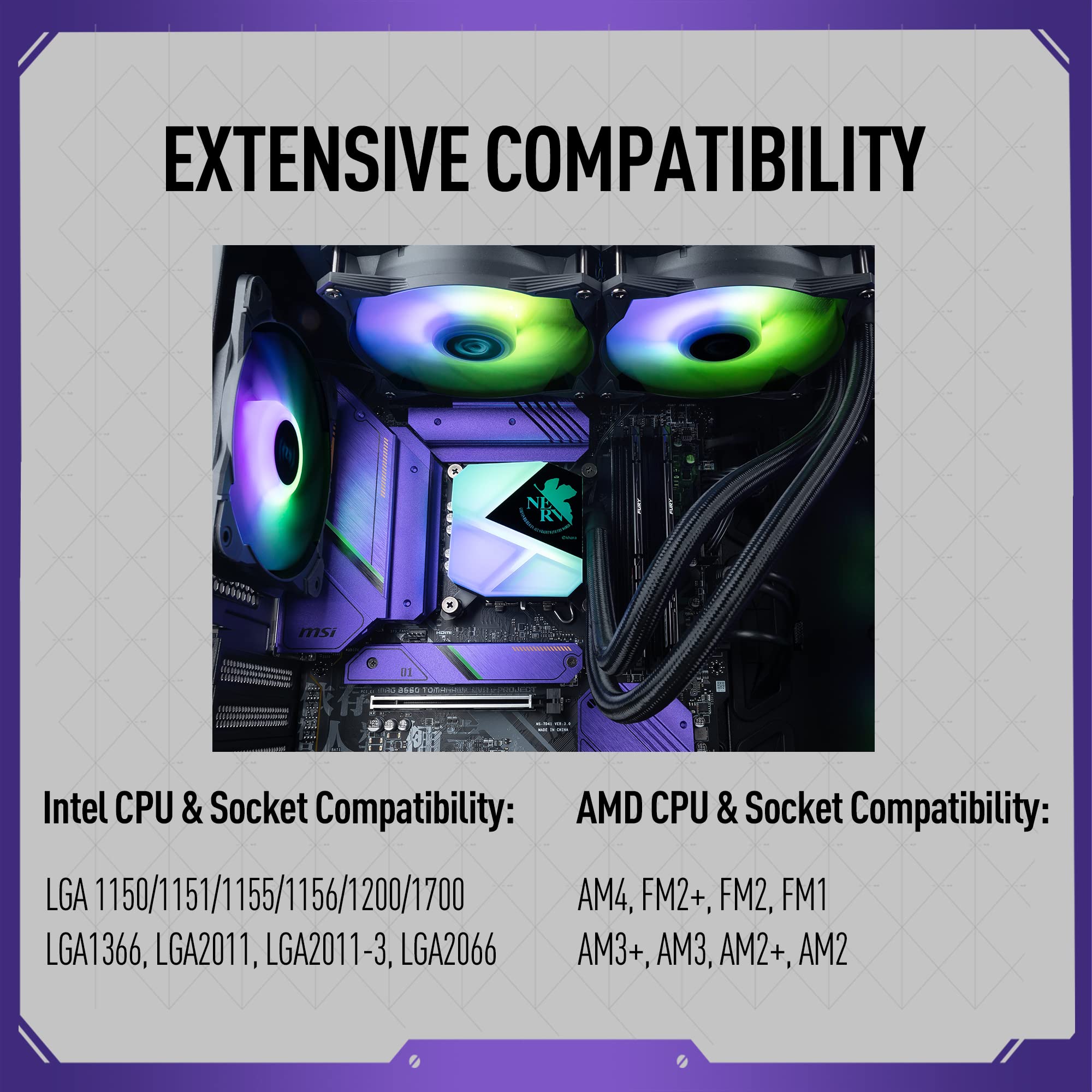 MSI MAG CoreLiquid C240 EVA e-Project - AIO RGB CPU Liquid Cooler