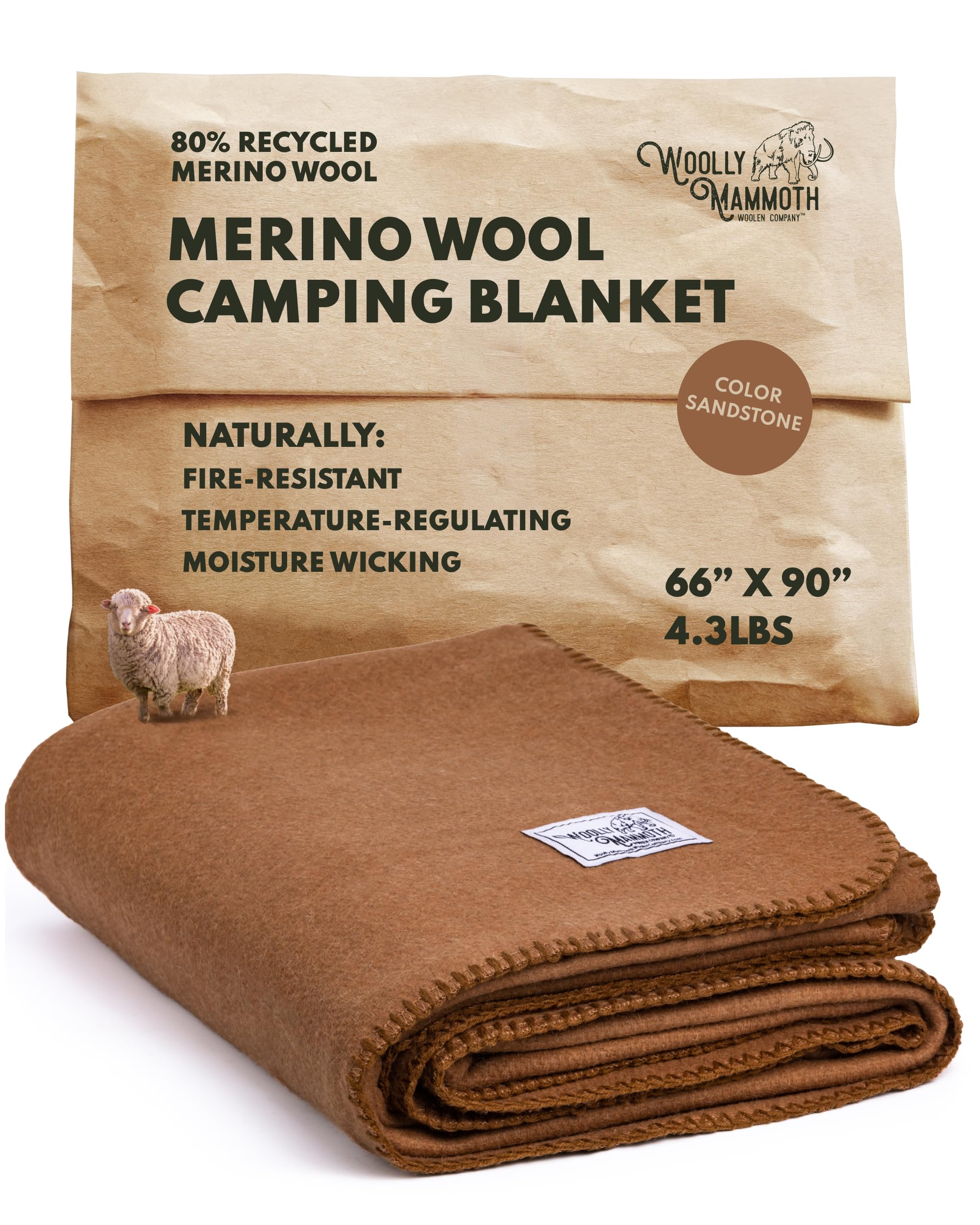 Amazon.com: Woolly Mammoth Woolen Company Merino Wool Blanket - 80