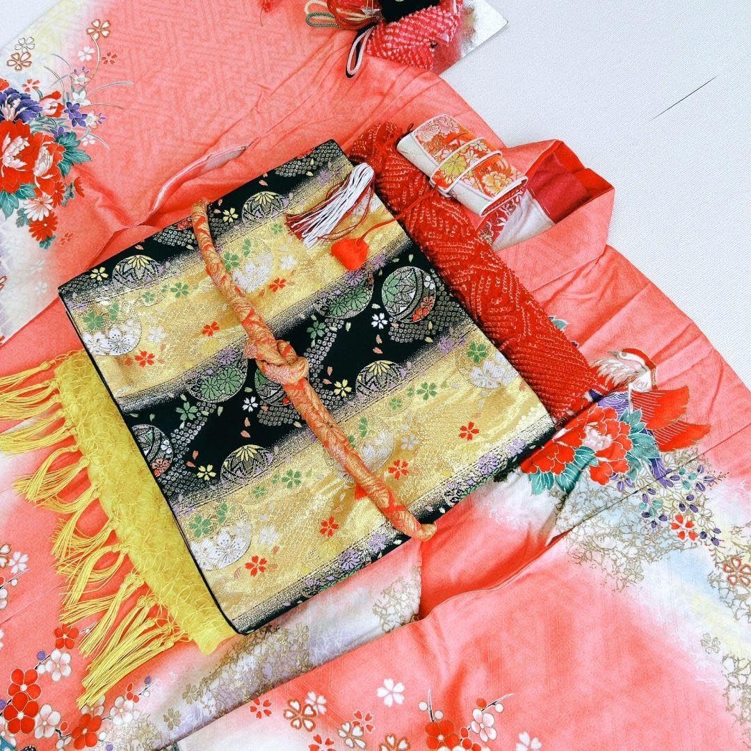 Amazon.co.jp: セット 七五三7歳女の子 着物＆帯＆袖無長襦袢＆小物