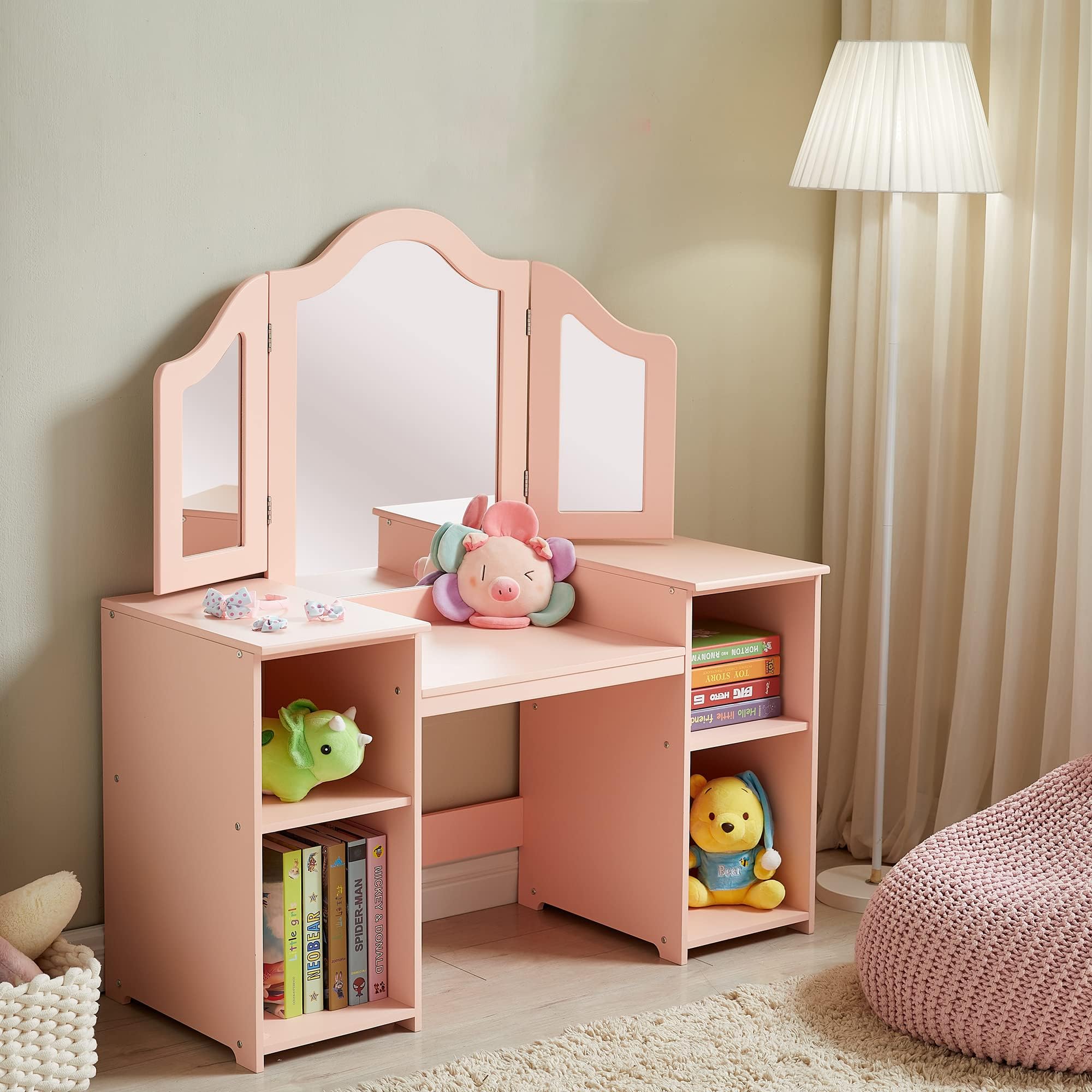 Amazon.com: Kovhzcu Kids Vanity, 2 in 1 Princess Makeup Vanity