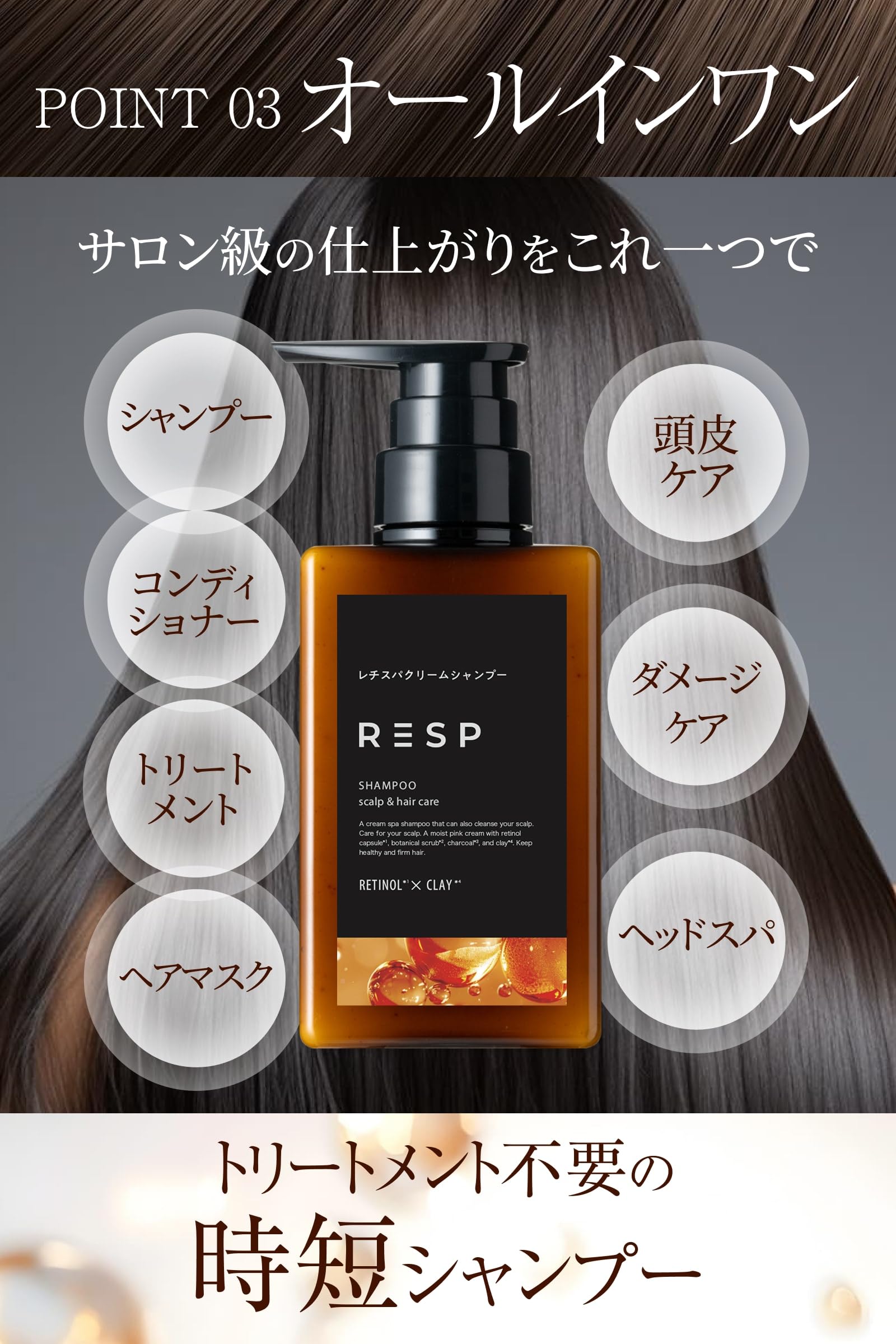 Amazon | [レチスパ] クリームシャンプー 詰め替え用/リフィル 400g 泥