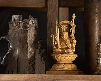 Amazon.co.jp: 極小仏 宇賀八臂弁財天 11cm（木製：ツゲ 金泥仕上）＿