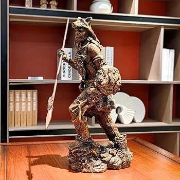 Amazon.co.jp: VINTAGIFT 樹脂製インディアン戦士 槍の像 ネイティブ