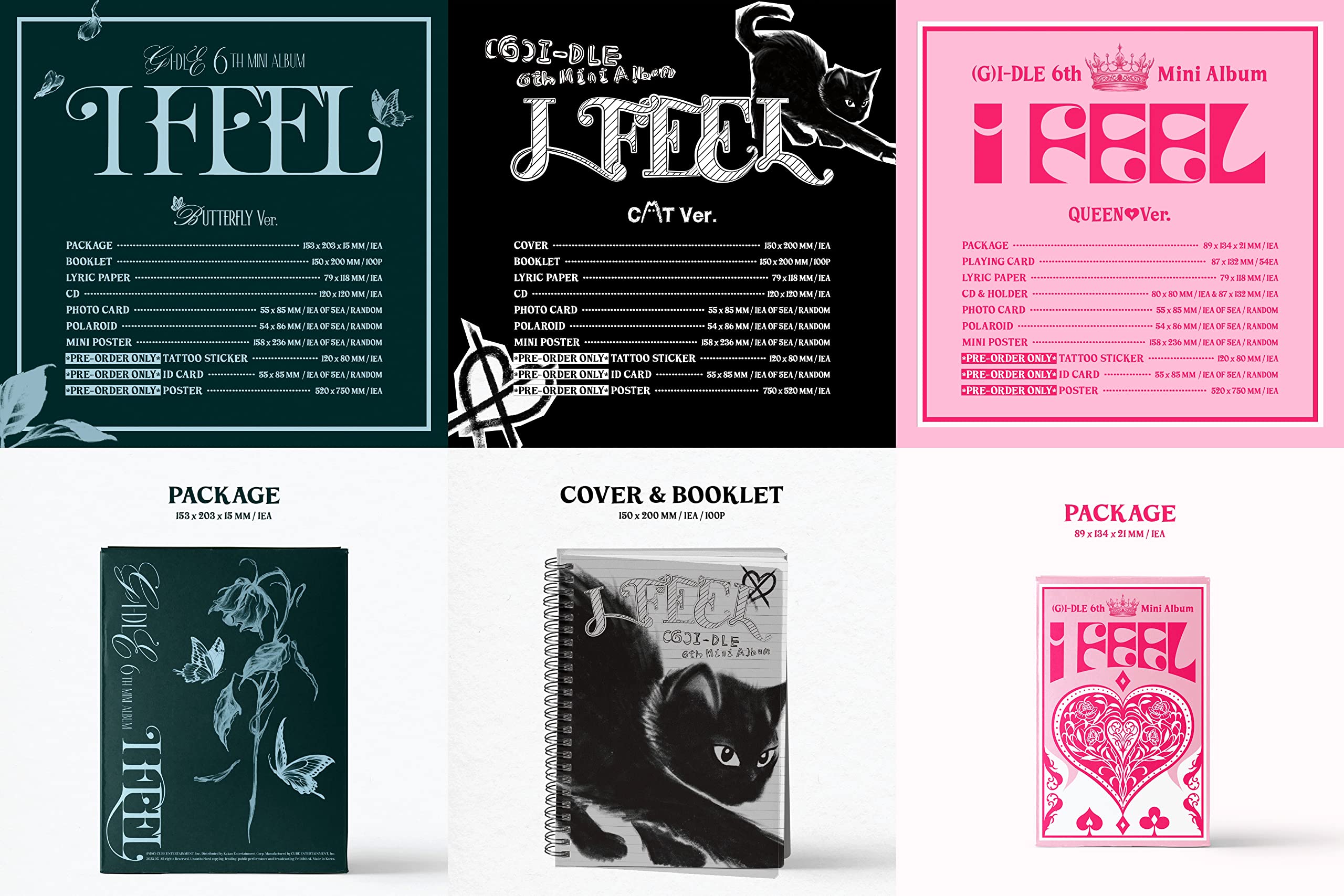 G) I-DLE I FEEL 6th Mini Album CD+POB+Booklet+Lyric Paper+