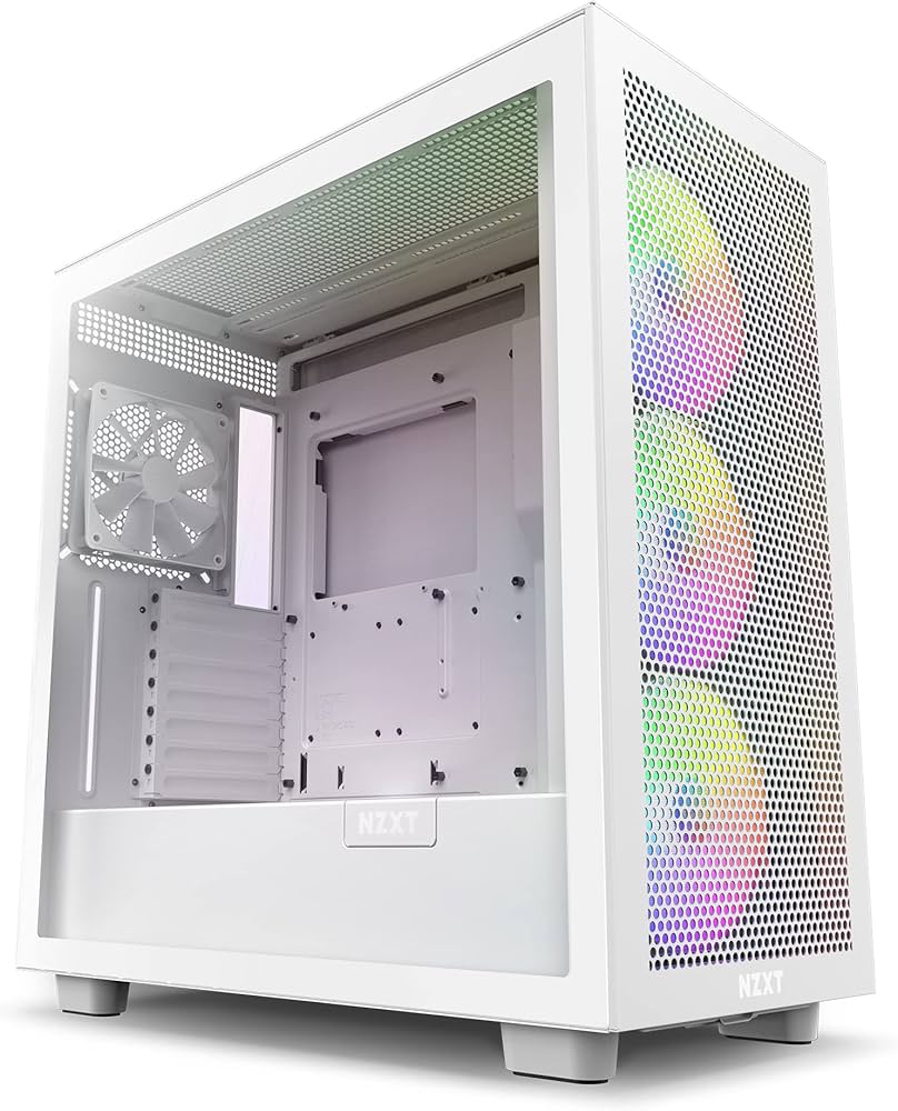 Amazon | NZXT H7 Flow RGB ミドルタワーケース [White] CM-H71FW-R1